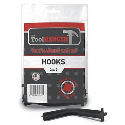 Polyprpyln Plastic Hook Hanger Black PK3