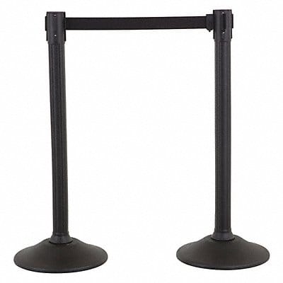 Barrier Post with Belt HDPE Black PK2