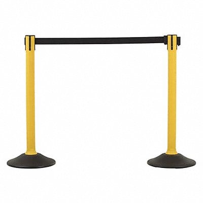 Barrier Post with Belt HDPE Yellow PK2