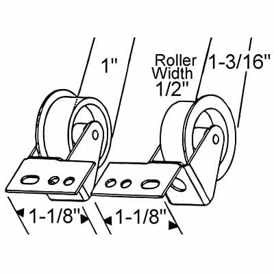 Drawer Front Roller Set 1/4 H