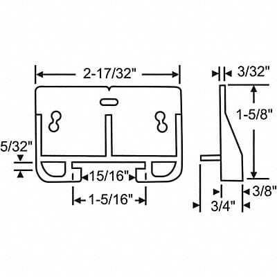 Drawer Track Guide 1-1/4 H