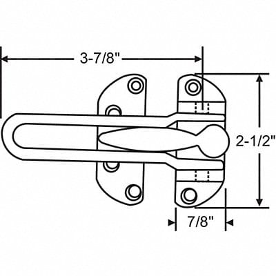 Security Door Guard Chrome 1-15/32 H