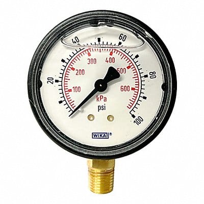 Pressure Gauge 2-1/2 Dial Size Bottom