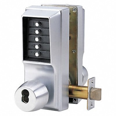 Push Button Lockset Satin Chrome Lever