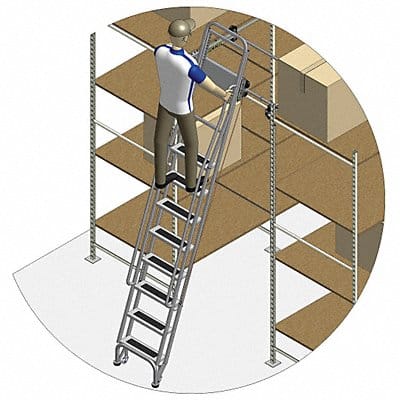 Dual Track Ladder w/Brake 105 to 115 In