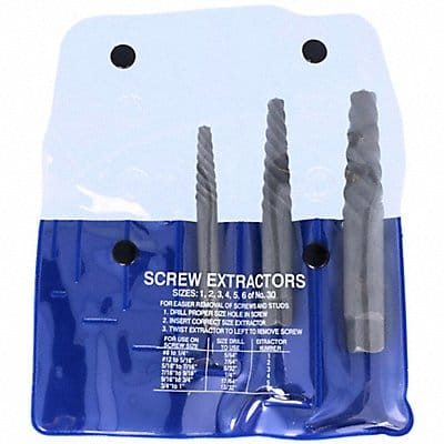 Screw Extractor Set 3pc HSS Tube