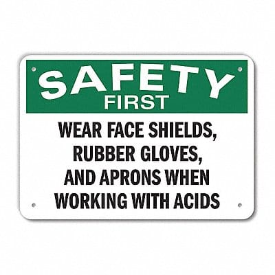 Safety Sign 7 in x 10 in Plastic