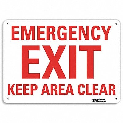 Emergency Sign 7 in x 10 in Plastic