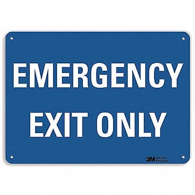 Emergency Sign 10 in x 14 in Plastic