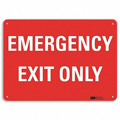 Emergency Sign 7 in x 10 in Plastic