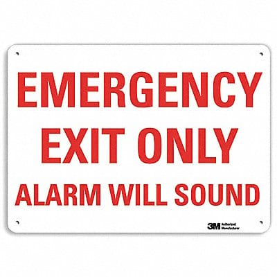 Emergency Sign 10 in x 14 in Plastic