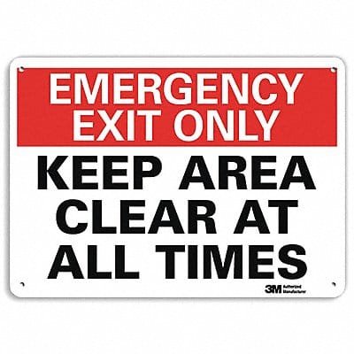 Emergency Sign 7 in x 10 in Plastic