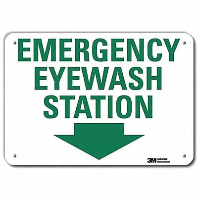 Eye Wash Sign 7 in x 10 in Plastic