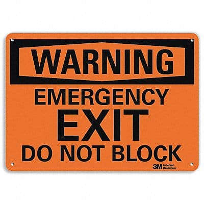 Warning Sign 10 in x 14 in Plastic