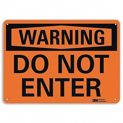 Warning Sign 10 inx14 in Plastic