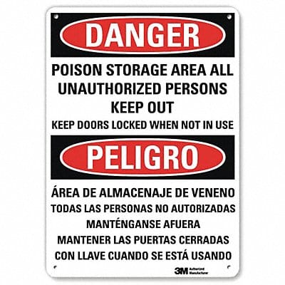 Danger Sign 10 in x 7 in Plastic