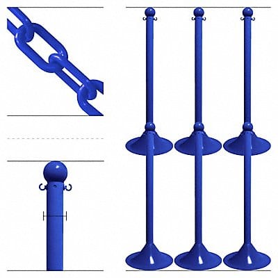 Light Duty Stanchion 41 in H Blue