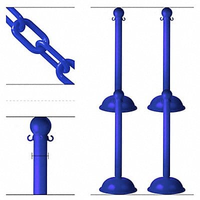 Heavy Duty Stanchion and Chain Kit