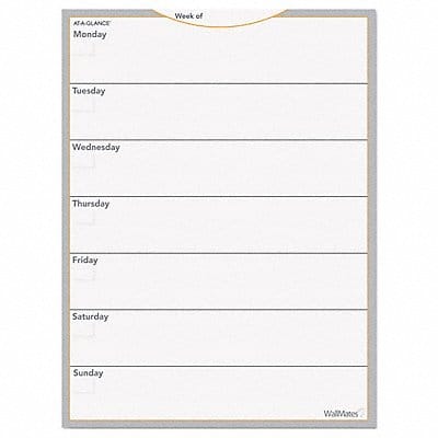 Dry Erase Weekly Calendar 18 X24 White