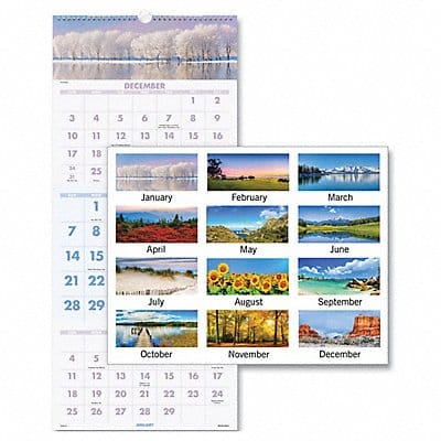 Wall Calendar 3 Month Scenic