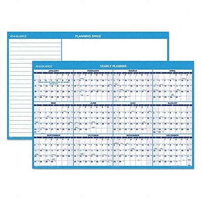 Erasable Yearly Wall Calendar Blue