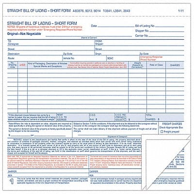 Form Bill/Lading Shrt Tri PK250