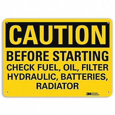 Caution Sign 7 in x 10 in Plastic