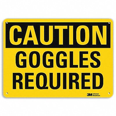 Caution Sign 7 in x 10 in Plastic