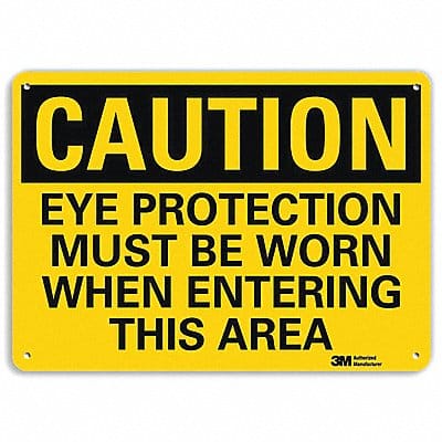 Caution Sign 7 in x 10 in Plastic