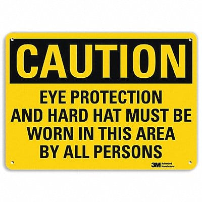 Caution Sign 7 in x 10 in Plastic