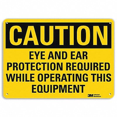 Caution Sign 7 in x 10 in Plastic