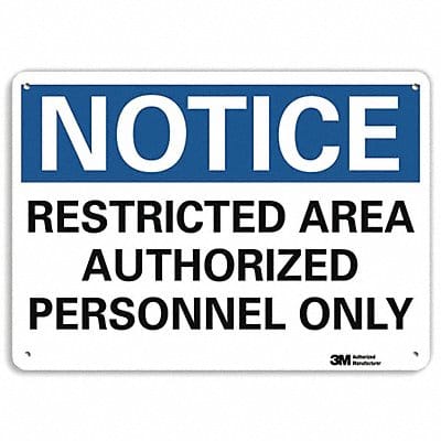 Notice Sign 7 inx10 in Plastic