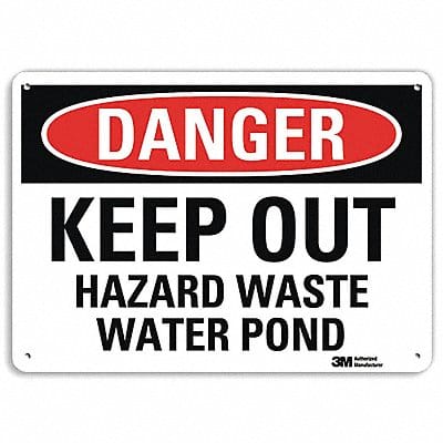 Danger Sign 7 in x 10 in Plastic