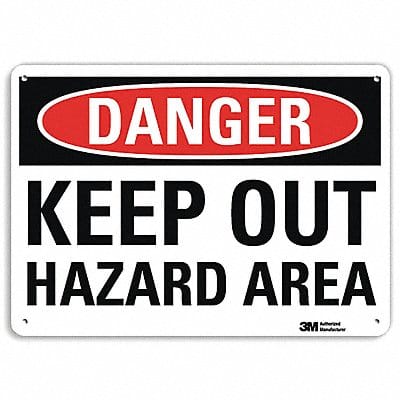 Danger Sign 7 in x 10 in Plastic