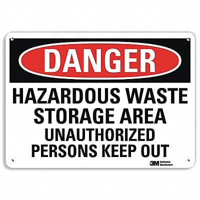 Danger Sign 7 in x 10 in Plastic