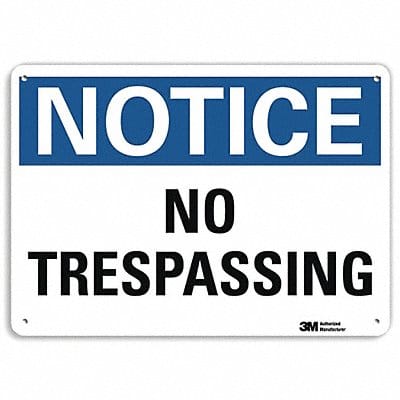 Notice Sign 7 inx10 in Plastic