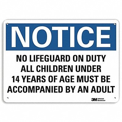 Notice Sign 7 in x 10 in Plastic