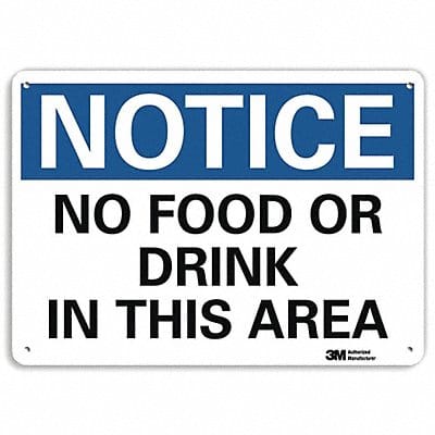 Notice Sign 7 in x 10 in Plastic