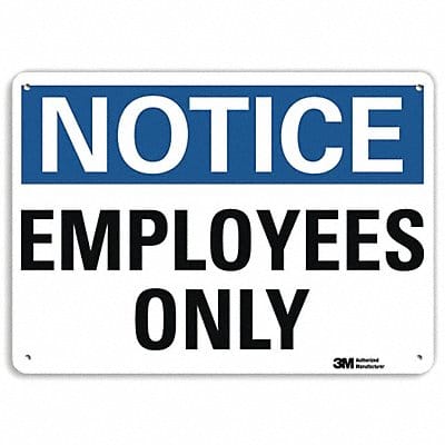 Notice Sign 7 in x 10 in Plastic