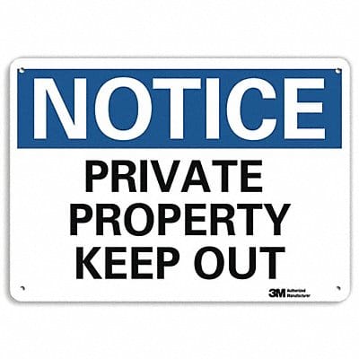 Notice Sign 7 in x 10 in Plastic