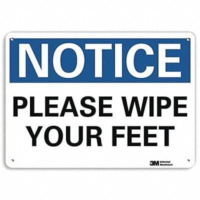 Notice Sign 7 in x 10 in Plastic