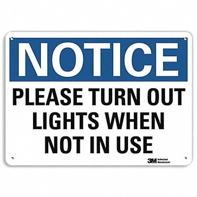 Notice Sign 7 in x 10 in Plastic