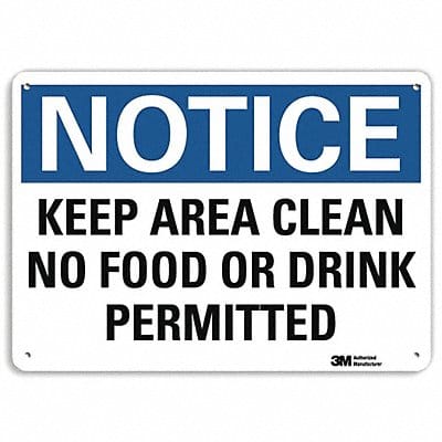 Notice Sign 7 in x 10 in Plastic