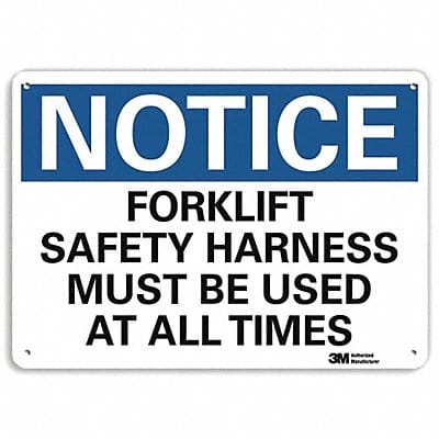 Notice Sign 7 in x 10 in Plastic