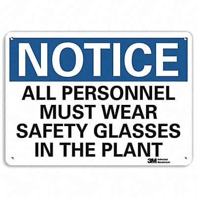 Notice Sign 7 in x 10 in Plastic