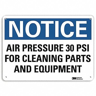 Notice Sign 7 in x 10 in Plastic