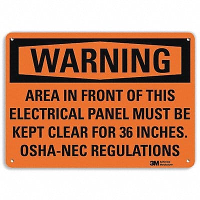 Warning Sign 7 in x 10 in Plastic