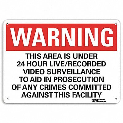 Warning Sign 7 in x 10 in Plastic