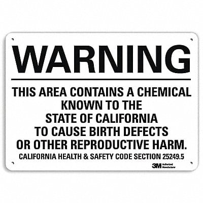 Warning Sign 7 in x 10 in Plastic