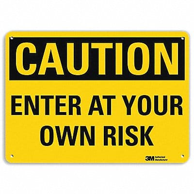 Caution Sign 10 in x 14 in Plastic